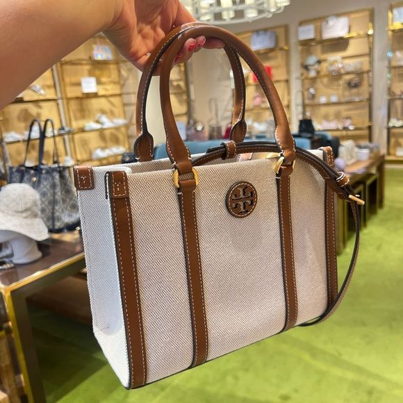 Tory Burch Blake Canvas Small Tote, Canvas / Classic Cuoio, Style 145356 - Picture 5 of 10